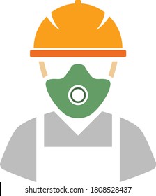 Ícone Reparar Trabalhador. Design de cores planas. Ilustração de vetor.