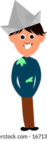 Repair worker, illustration, vector on white background.