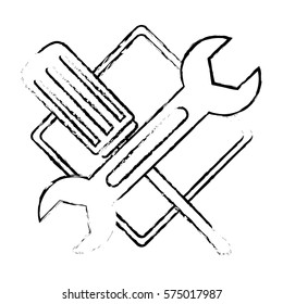 repair workshop emblem icon image vector illustration design 
