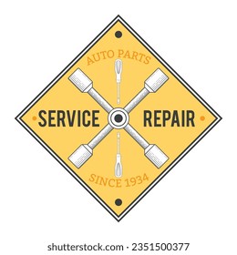 Repair workshop emblems colored and design
