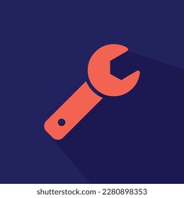 repair wrench flat icon vector illustration