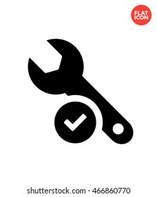 Repair with a wrench Icon Flat Style Isolated Vector Illustration