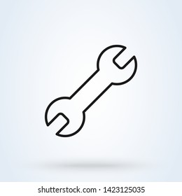 Repair Wrench. Line art Simple vector modern icon design illustration.