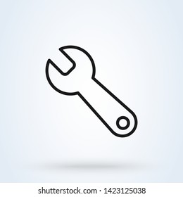 Repair Wrench. Line art Simple vector modern icon design illustration.