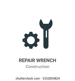 Repair wrench vector icon on white background. Flat vector repair wrench icon symbol sign from modern tools collection for mobile concept and web apps design.