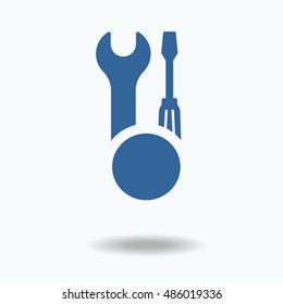Repaire icon with empty space,screwdriver and wrench. . Rounded angles.