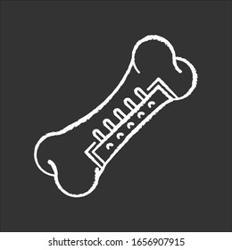 Reparierte Knochenkreide, weiße Symbol auf schwarzem Hintergrund. Interne Fixierung. Chirurgie. Chirurgisches Verfahren. Orthopädische Operation. Medizinische Interferenz. Behandlung. Illustration der Vektorillustration einzeln