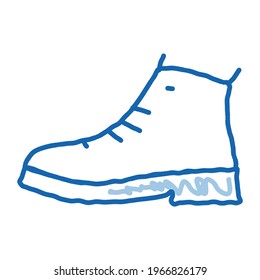 Repaired Shoe sketch icon vector. Hand drawn blue doodle line art Repaired Shoe sign. isolated symbol illustration