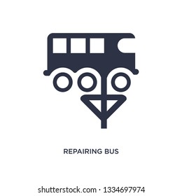 repairing bus icon. Simple element illustration from mechanicons concept. repairing bus editable symbol design on white background. Can be use for web and mobile.