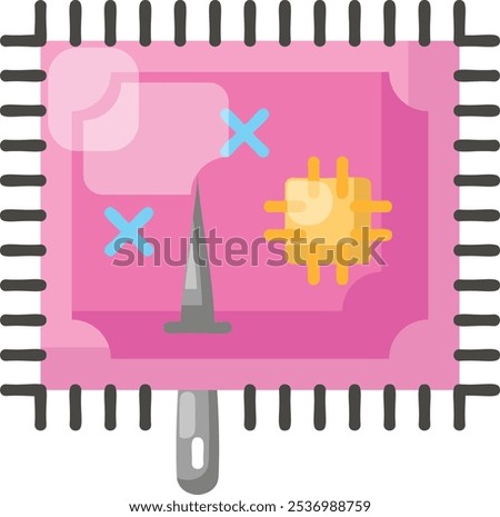 Repairing cloth Mending or darner vector flat icon design, Handcrafted symbol, Perfect fit clothing sign,Sew and Tailor materials stock illustration, Cotton Aida Fabric concept