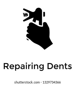 Repairing dents tool glyph icon 