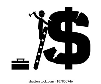 Repairing the Dollar sign - vector