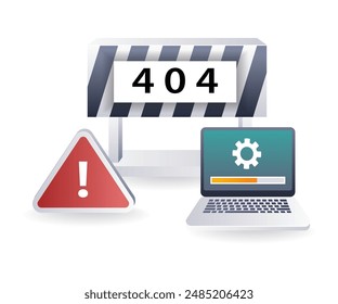 Repairing Error 404 Practical Solutions flat illustration