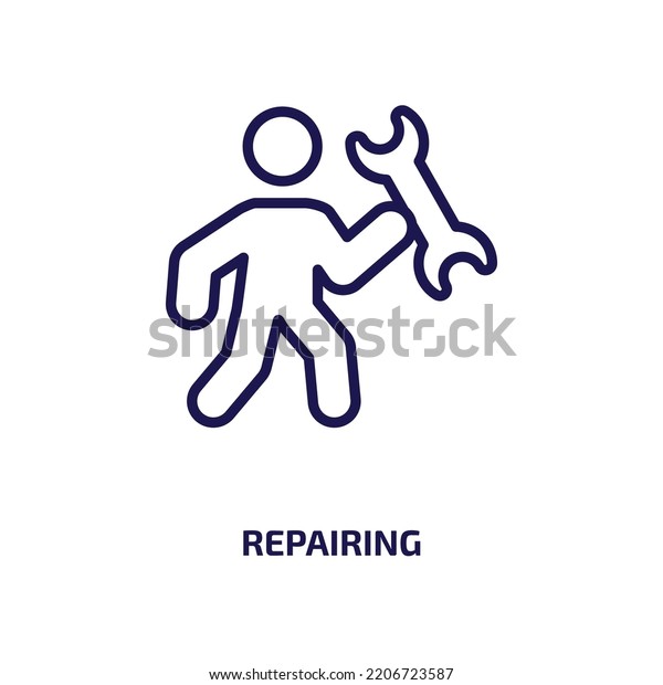 Repairing Icon Activity Hobbies Collection Thin Stock Vector (Royalty ...