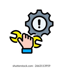 Repairing Icon Lineal Color Vector Illustration