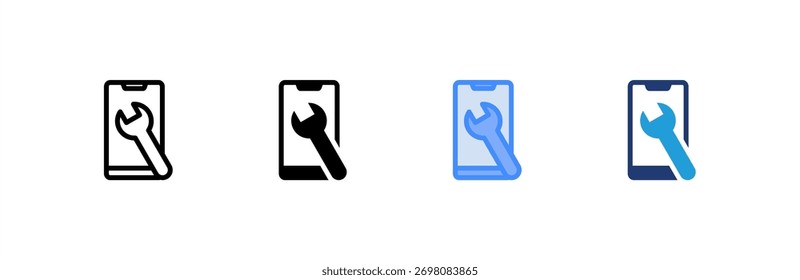 Repairing icon set multiple style collection. Vector illustration.