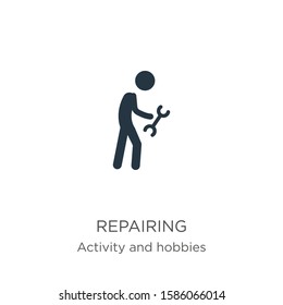 Repairing icon vector. Trendy flat repairing icon from activity and hobbies collection isolated on white background. Vector illustration can be used for web and mobile graphic design, logo, eps10