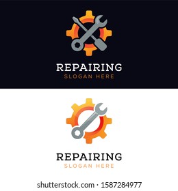 repairing logo design vector template, otomotif repair logo