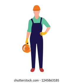Repairing man flat icon design, handyman concept 