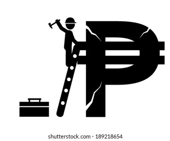 Repairing the Peso sign - vector