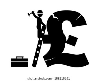 Repairing the Pound sign - vector