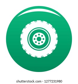 Repairing tire icon. Simple illustration of repairing tire vector icon for any design green