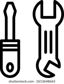Repairing Tool Line Vector Icon Design