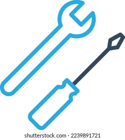 Icono vector de herramientas de reparación que es adecuado para el trabajo comercial y que puede modificarlo o editarlo fácilmente

