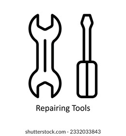 Repairing Tools Vector   outline Icon Design illustration. Kitchen and home  Symbol on White background EPS 10 File