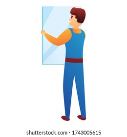 Repairman Change Window Icon Cartoon Repairman Stock Vector (Royalty ...