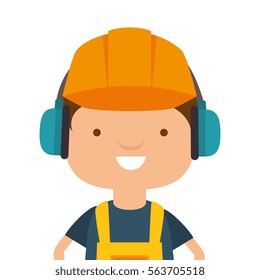 repairman character working with ear cap