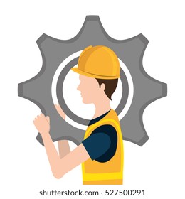 repairman character working icon