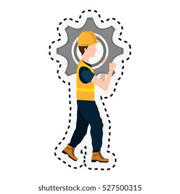 repairman character working icon