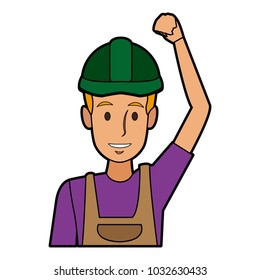 repairman or construction worker with safety hat