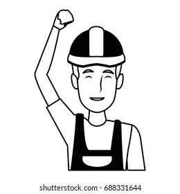 repairman or construction worker with safety hat