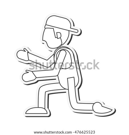 repairman hat builder constructer worker proffesional icon. Flat and isolated design. Vector illustration