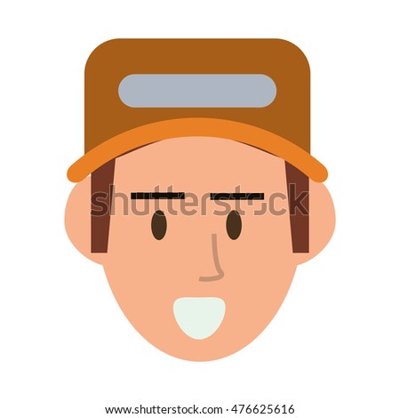 repairman hat builder constructer worker proffesional icon. Flat and isolated design. Vector illustration