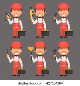 Repairman Holds Different Tools