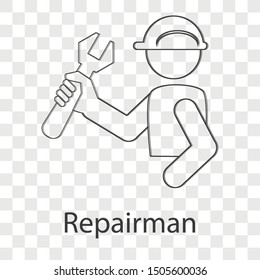 Repairman icon on transparency background. Vector illustration.