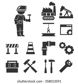repairman icon set