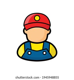 Repairman icon vector isolated on white background. Simple person designed illustration.