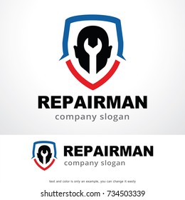 Repairman Logo Template Design Vector, Emblem, Design Concept, Creative Symbol, Icon