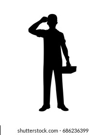 Repairman Silhouette isolated vector