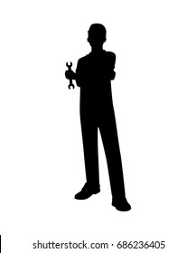 Repairman Silhouette isolated vector