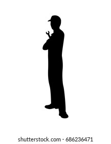 Repairman Silhouette isolated vector