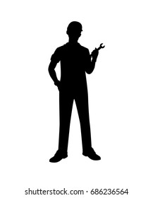 Repairman Silhouette isolated vector