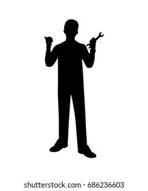 Repairman Silhouette isolated vector