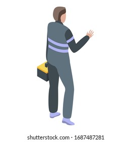 Repairman toolbox icon. Isometric of repairman toolbox vector icon for web design isolated on white background