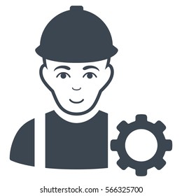 Repairman vector icon. Flat smooth blue symbol. Pictogram is isolated on a white background. Designed for web and software interfaces.