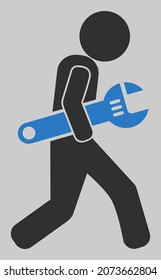 Repairman vector illustration. An isolated flat icon illustration of repairman with nobody.